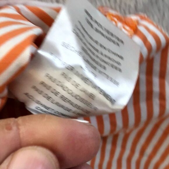 FootJoy Mens Polo Shirt XL Short Sleeve Casual Orange Striped Golf Performance - Picture 9 of 11